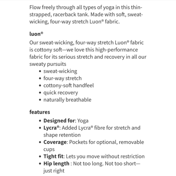 NWOT! Lululemon Power Y Tank Top - Picture 7 of 7